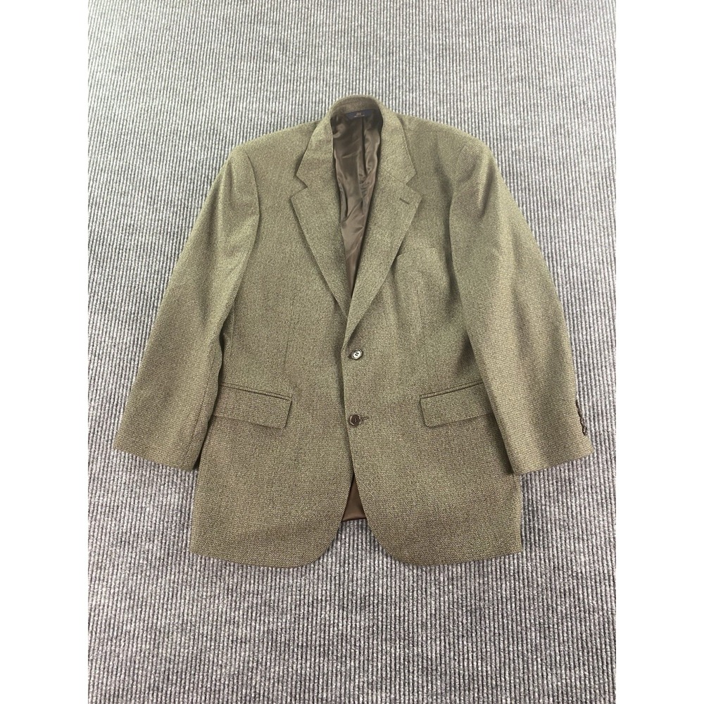 Brooks Brothers Sport Jacket 43 R Green Wool Tweed Donegal Luxury Designer